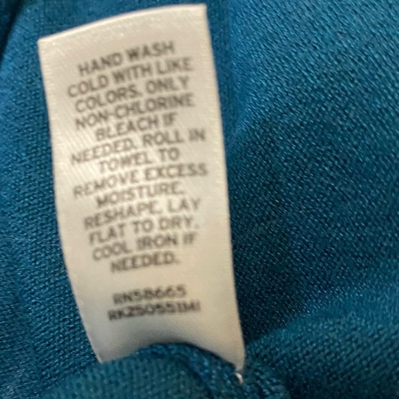 14th & Union TEAL cardigan lightweight v-neck 3/4 sleeve button down sweater L - Picture 6 of 11